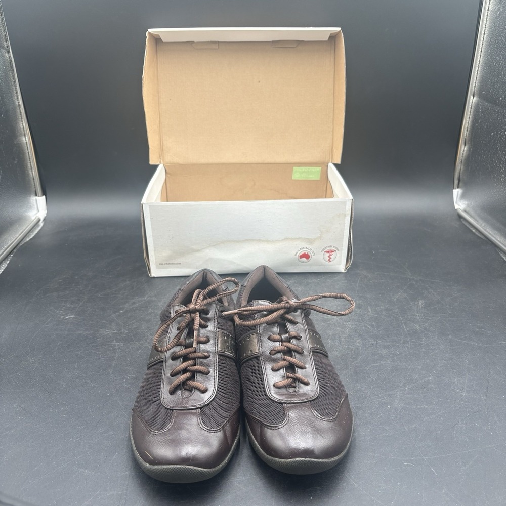 Orthaheel Women's Kate Lace-Up Firm Support Sneakers US Size 9 Brown